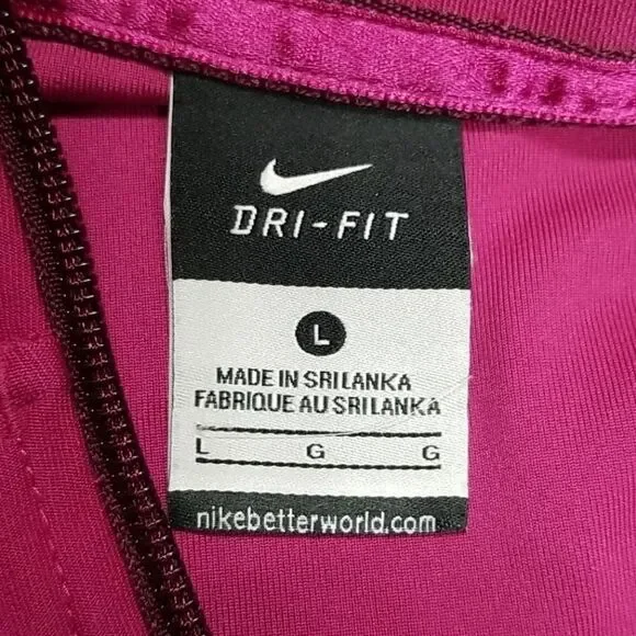Nike Jacket Women's Large Dry-Fit Full Zip Athletic Pink Long Sleeve Gym Yoga - Picture 6 of 9